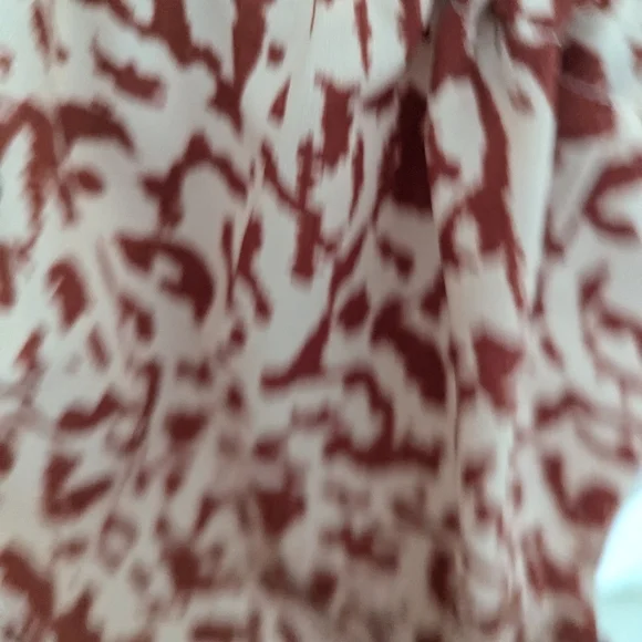 CAbi Sienna Ruffle‎ Trim Dress #5406 Rust Leopard Abstract Print  Small - Picture 4 of 9